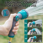 Hose Nozzle, Thumb Control Garden Hose Nozzle, 10 Adjustable Pattern Water Hose Sprayer Nozzle, Ergonomic Spray Nozzle for Gardening, Garden Tool for Watering, Ground Cleaning, Car Washing