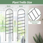 17.5 Inch Indoor Plant Trellis for Climbing Plants, Small Metal Garden Trellis for Potted Plants,Plants Accessories Hoya,Flower,Plant Support (Ladder-Metal)