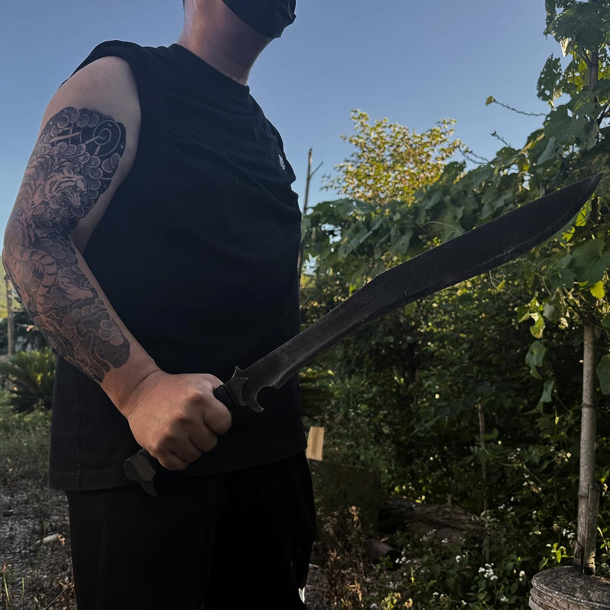 High Manganese Steel Blade Machete for Cutting Trees Heavy Duty Full Tang Outdoor Survival Hunting Tactical Sword