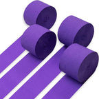 PartyWoo Purple Crepe Paper Streamers 4pcs 328ft Pack of Dark Purple Crepe Paper Streamers for Birthday Gender Reveal Baby Shower Bachelorette Graduation Princess Butterfly Theme Party Decorations