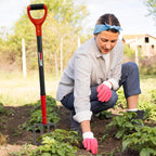 4-Tine Pitch Fork Garden Digging Fork Spading Fork Heavy Duty Pitchfork for Gardening Potato Fork, 43 inches