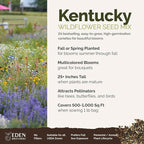 Eden Brothers Kentucky Wildflower Mixed Seeds for Planting, 1 lb, 480,000+ Seeds with Black Eyed Susan, Cosmos | Attracts Pollinators, Plant in Spring or Fall, Zones