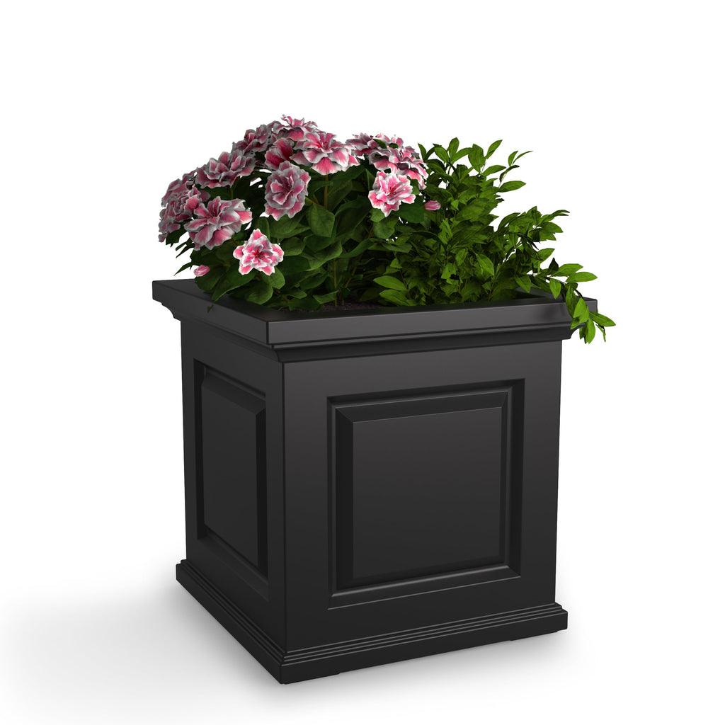 Mayne Nantucket 20in Self-Watering Square Planter, Black
