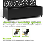 15.7"×70.9"×47.2" Metal Raised Garden Bed with Trellis and Wheels - Tall Trellis Planter Box for Climbing Plants, Vegetables & Vines - Outdoor Privacy Planters for Patio (Black-Star)