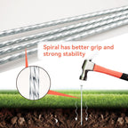 8" Heavy Duty Spiral Landscape Spikes - Solid Galvanized Metal Garden Stakes for Fixing Paver Edging, Weed Barriers, Artificial Turf, Tent and More (200 Pack)