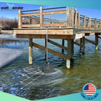 Scott Aerator DeIcer for Lakes & Ponds | 3/4 Horse Power 115V Stainless Steel | 50 ft. Electric Corded Cable Included with Dock Mount Assembly | Made in USA