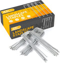 WAENLIR 6 inch 200 Pack Garden Staples Galvanized Landscape Stakes, Heavy Duty Fence Stakes Sod Pins for Securing Weed Fabric Barrier,Ground Cover, Artificial Turf,Dog Fence