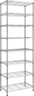 REGILLER 8-Wire Shelving Metal Storage Rack Adjustable Shelves,Standing Storage Shelf Units for Laundry Bathroom Kitchen Pantry Closet(Silver,13.9" D x 23.9" W x 72.1" H)