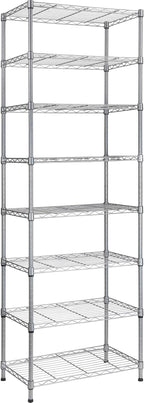 REGILLER 8-Wire Shelving Metal Storage Rack Adjustable Shelves,Standing Storage Shelf Units for Laundry Bathroom Kitchen Pantry Closet(Silver,13.9" D x 23.9" W x 72.1" H)