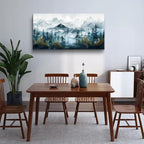 FUHAIHUA Wall Decorations For Living Room Canvas Wall Art For Bedroom Office Wall Decor Hotel Room Mural Misty Forests Trees Paintings Ink Landscape Pictures Artwork Modern Home Decor 20x40 In