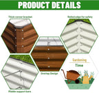 SnugNiture 8x2x2FT Galvanized Raised Garden Bed Kit, Metal Planter Box for Planting Plants Vegetables, Brown