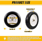 MZREXN 4.80/4.00-8" Flat Free Tire and Wheel, 15" Solid Wheelbarrow Tires, 3.00-4.00/4.80-8" with 5/8" & 3/4" Bearings, 3" Centered Hub for Hand Truck Garden Trailers Utility Cart Yard Wagon White