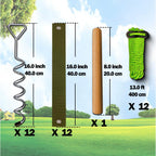 37pcs 12sets Heavy Duty Tree Stakes and Supports for Young Trees 16" Straightening Kit Metal Spiral Chrome Plated Brace Tree Ties Anti-Collision Reflective Rope