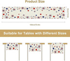 4th of July Table Runner, American Stars Patriotic Independence Day Table Runner for Indoor Outdoor Party Home Kitchen Dining Table Decor, Blue Red, 13x60inch