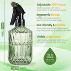 Sincengel Glass Plant Mister Bottle - 13.5 oz Refillable Leak Proof Water Spray Bottle for Indoor Plants, Spring Gardening,Cleaning, Hair, Pets Care with Adjustable Mist Nozzle (Green)