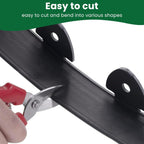 Landscape Edging, 40' 4" Tall Garden Edging with Scissors, Lawn Edging with 36 Garden Spikes and 2 Connectors, Heavy Duty PP&PE Material Edging for Landscaping, Garden, Lawn, Black
