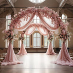 Wokceer Wedding Arch Draping Fabric 28.7"" x 20FT Dusty Rose Drapes Sheer Fabric Backdrop Arch Draping Fabric for Wedding Ceremony Birthday Party Bridal Shower Decoration, 1 Panel
