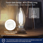 FLSNT 96 Pack Dimmable LED Candelabra Bulbs, 40W Equivalent LED Chandelier Light Bulbs, E12 Base, 5000K Daylight UL,CA65 Listed.
