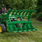 Titan Attachments 72" HD Root Grapple Rake Attachment, Fits John Deere Hook & Pin Tractors, Twin 3,000 PSI Cylinders, Clears Rocks, Logs, Brush, & Debris, Tractor Accessories & Attachments