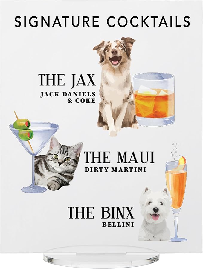 Pet Signature Drink Wedding Signs
