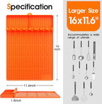 Silicone Griddle Tool Mat for Blackstone, 16"x11.5" Easy to Clean Heat Resistant Non-Stick Antislip Spatula Mat for Outdoor Grill BBQ Cooking Kitchen Counter (Orange)