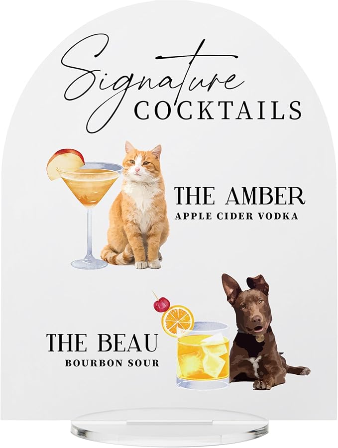 Pet Signature Drink Wedding Signs