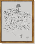 InSimSea Framed Wall Art for Living Room Minimalist Framed Wall Art Room Decor Vintage Landscape Flock of Sheep Home Decor Lamb Artwork Painting Inspiring Christian Wall Art Decor Canvas Prints 8x10in