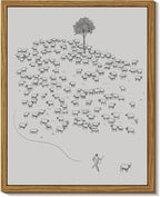 InSimSea Framed Wall Art for Living Room Minimalist Framed Wall Art Room Decor Vintage Landscape Flock of Sheep Home Decor Lamb Artwork Painting Inspiring Christian Wall Art Decor Canvas Prints 8x10in