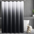 Black Shower Curtains for Bathroom, Ombre Textured Fabric Shower Curtain Set, Hotel Spa Luxury with 12 Hooks, Machine Washable, Decorative Bathroom Curtain Black 72 x 72