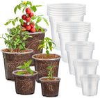 30 Pack 7/6/5/4/3 Inch Clear Nursery Pots for Plants, Flexible Plastic Plant Pots with Drainage Holes, Transparent Seed Starter Pots Variety Pack for Succulents, Seedlings, Flowers, Vegetable