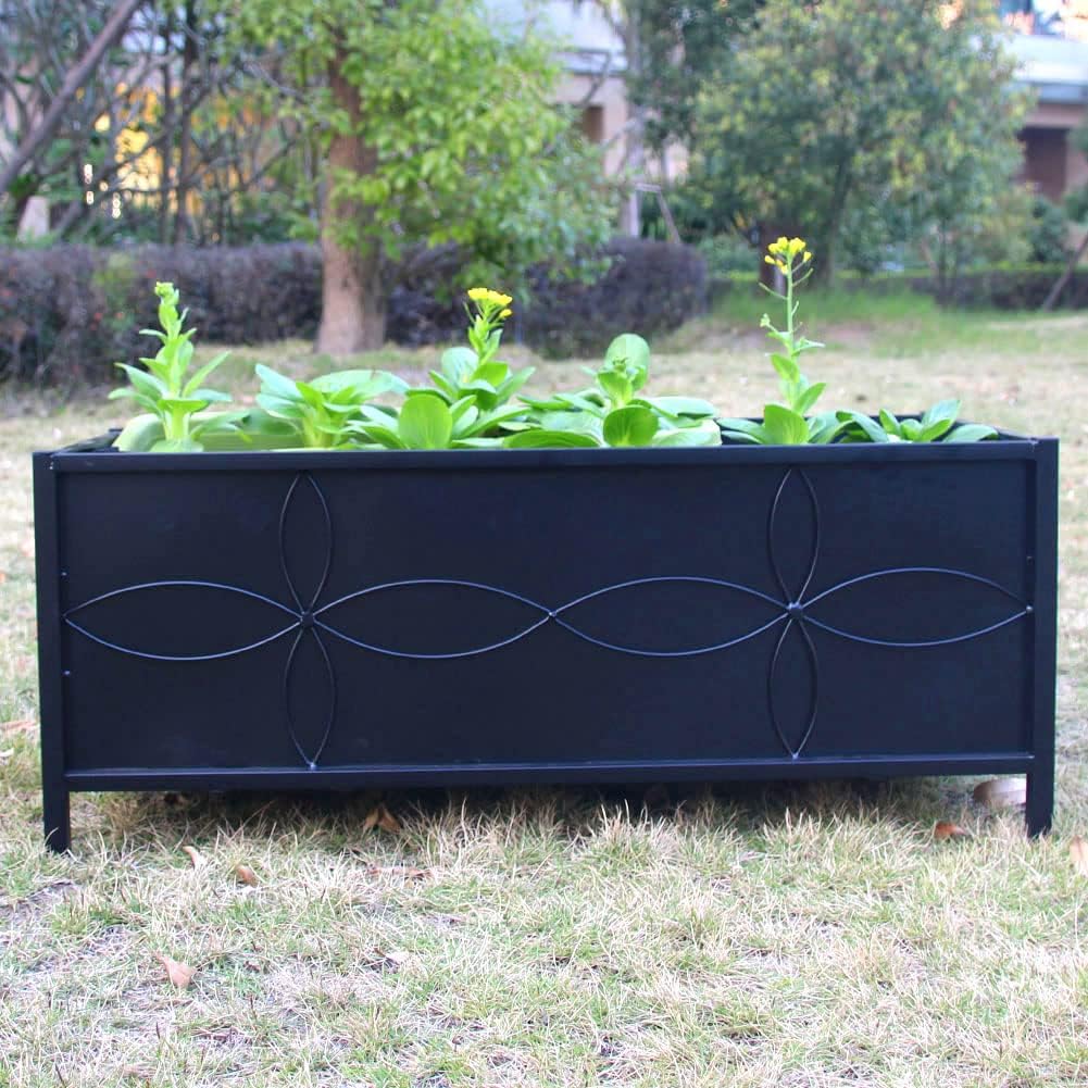 Zhongma Sturdy Raised Garden Bed with Inner Fabric Liners for Vegetables Flower, Planter Box for Backyard Patio Balcony. Inner Size: 33.85x14.17x11 inch