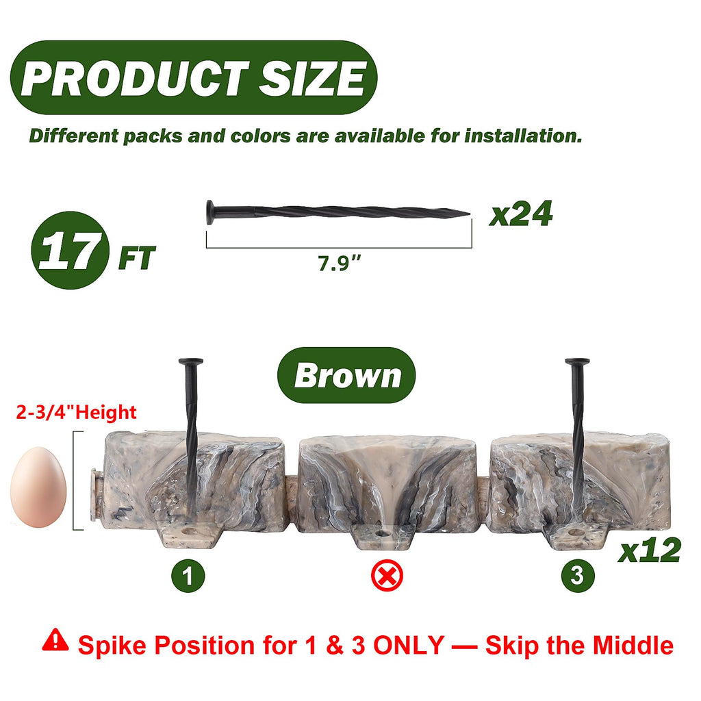 Landscape Edging Garden Edging Border Faux Stone Edging,17FT x 2.75 in Tall