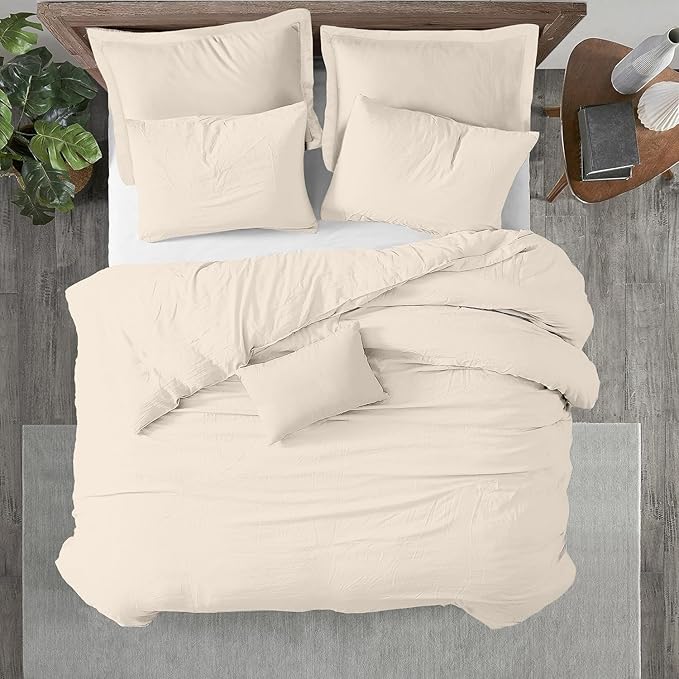 Kotton Culture 1 Pc California King Size Duvet Cover Only -100% Egyptian Cotton Sateen 600 Thread Count Ultra Soft Premium Durable Comforter Cover Zipper Closure & Corner Ties (Butter,104"x98")