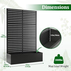 Metal Raised Garden Bed with Trellis, 2 in 1 Trellis with Planter Box & Privacy Screen for Climbing Plants, Vine, Outdoor Standing Flower Beds with Drainage Holes, 47" L x 17" W x 71" H, Black