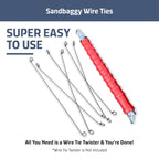 Sandbaggy Double Loop Rebar Wire Bar Ties | 16 Gauge | Made of Industrial Grade Wire | Great for Securing Rebar, Sandbags & More | Extra Long Length (18 Inch Length, Pack of 500)