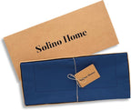 Solino Home Cotton Linen Lapis Blue Table Runner 72 Inches Long - Hemstitch Table Runner 14 x 72 Inch for Dresser, Dining, Fall, Autumn, Halloween