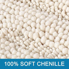 H.VERSAILTEX Bathroom Rugs Bath Rugs for Bathroom Non Slip Bath Mats Extra Thick Chenille Striped Rug 17" x 24" Absorbent Soft Shaggy Washable Dry Fast Bath Mats for Bath Room Floor - Ivory