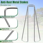 12 Inch 11 Gauge Galvanized Landscape Staples Stakes for Decoration, 12/25/100pcs Garden Metal Stakes for Weed Barrier Fabric, Fence Stakes, Tent Stakes (12in,12pcs)