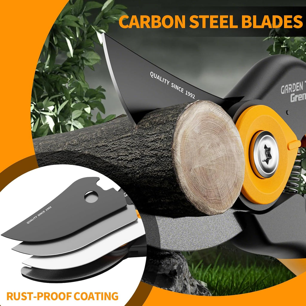 Bypass Pruning Shears 8.6", Heavy Duty Garden Clippers Handheld Cuts 1.38" Hardwood, Sharp SK5 Titanium Blades for Rust-Proof & Non-Stick, Ergonomic Garden Scissors for Plant Flower