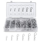 Boatsea Cotter Pin Assortment Kit, 150PCS 6 Sizes Hair Pin R Clips Assortment Kit, Zinc Plated Spring Steel Hairpin R Clips, Retaining Hair Pin for use on Hitch Pin Lock System