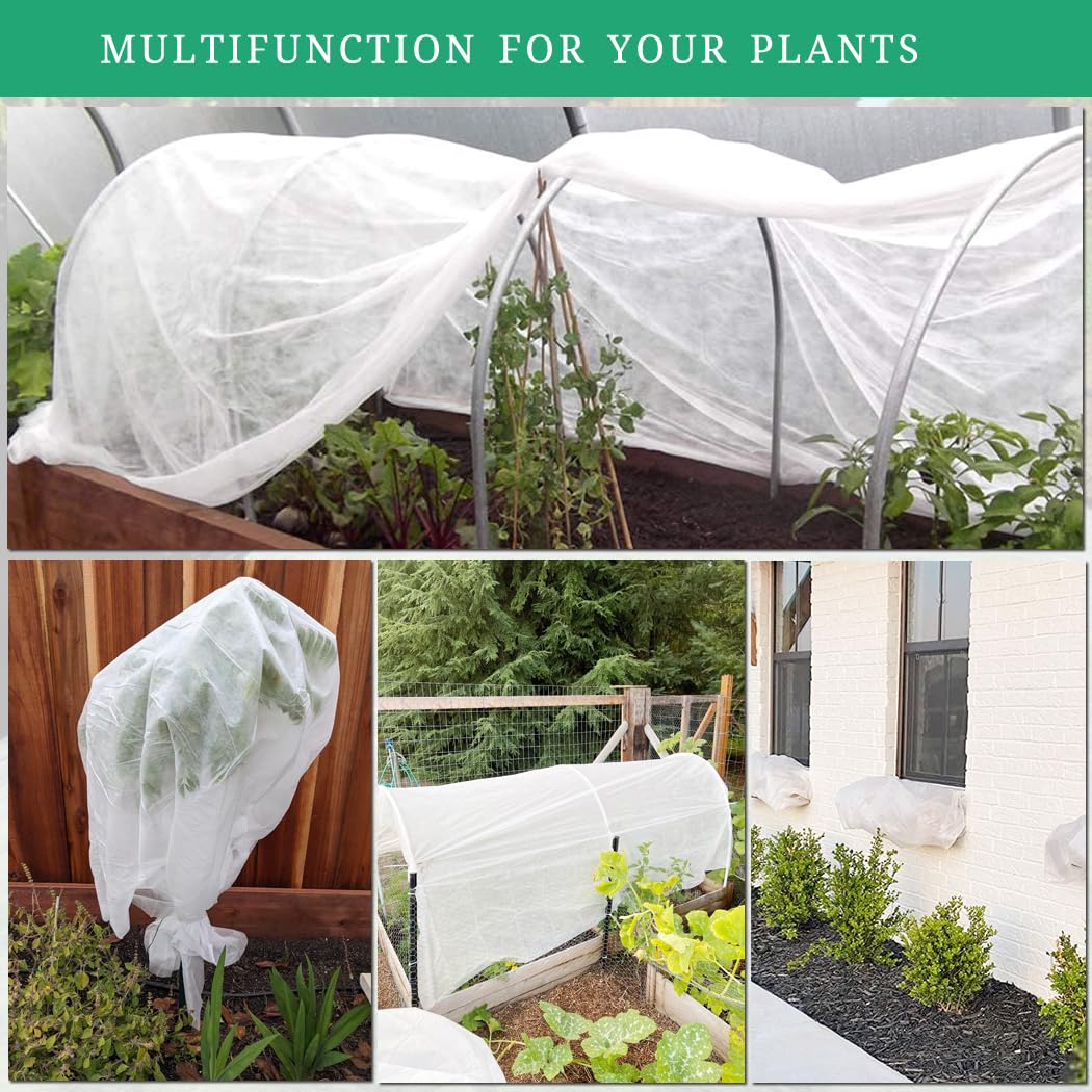 LHongL Plant Covers Freeze Protection with Ultra Fine Mesh Reusable Floating Row Cover for Plants Vegetables Flowers Fruits Frost Sun Protection 1.2oz/yd² (8x33ft)
