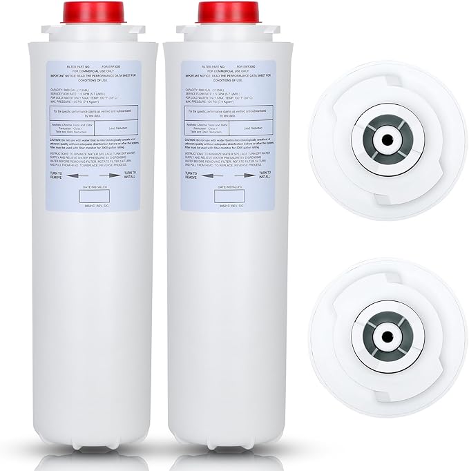 51300-C (2 Packs-No Chip),Compatible with EzH2O Replacement Bottle Station High Capacity 3000 Gallon,Replacement EWF3000 for 51300-C ERF750, 51299C, 55898C