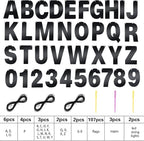 TaoBary 112 Pcs DIY Letter Kit Glitter Customizable Banner Letters Include 107 Letters and Numbers 3 Rope and 2 Needles for Birthday Halloween Christmas Wedding Valentine Party Decor(Bright Black)