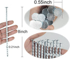8 Inch Galvanized Spiral Landscape Spikes, Solid Metal Garden Stakes Edging Anchoring for Paver Edging, Weed Barrier, Artificial Turf, Garden Plants, Silver Bright Spikes (100)