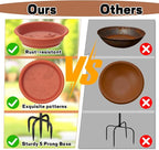 Bird Bath for Outside, 40In Freestanding Birdbaths & Birdfeeder with Removable Bowl, Stable Metal Stake for Outdoors Garden Patio Yard Lawn Decor (Brown)