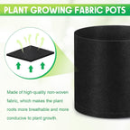 Nuanchu 50 Packs Grow Bags Small Aeration Fabric Pots Nonwoven Garden Bags Grow Pots Planter with 50 Pcs Plant Labels for Indoor Outdoor Plant Flower Planting Vegetable Growing (1 Gallon)