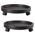 2 Pack of 14.2 Inch Planter Caddies Rolling Saucer Caddy with Wheels, Heavy Duty Wheeled Stand for Potted Plant, Round Coaster Roller Base Tray with Casters, Flower Pot Dolly Holder for Indoor Outdoor