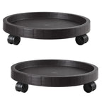 2 Pack of 14.2 Inch Planter Caddies Rolling Saucer Caddy with Wheels, Heavy Duty Wheeled Stand for Potted Plant, Round Coaster Roller Base Tray with Casters, Flower Pot Dolly Holder for Indoor Outdoor