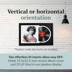 Creative Picture Frames 16" x 24" Jukebox Vinyl Frame Display with Double Black-White Matting, LP Record Album Frame for Wall Decor, Black/White, Pack of 4