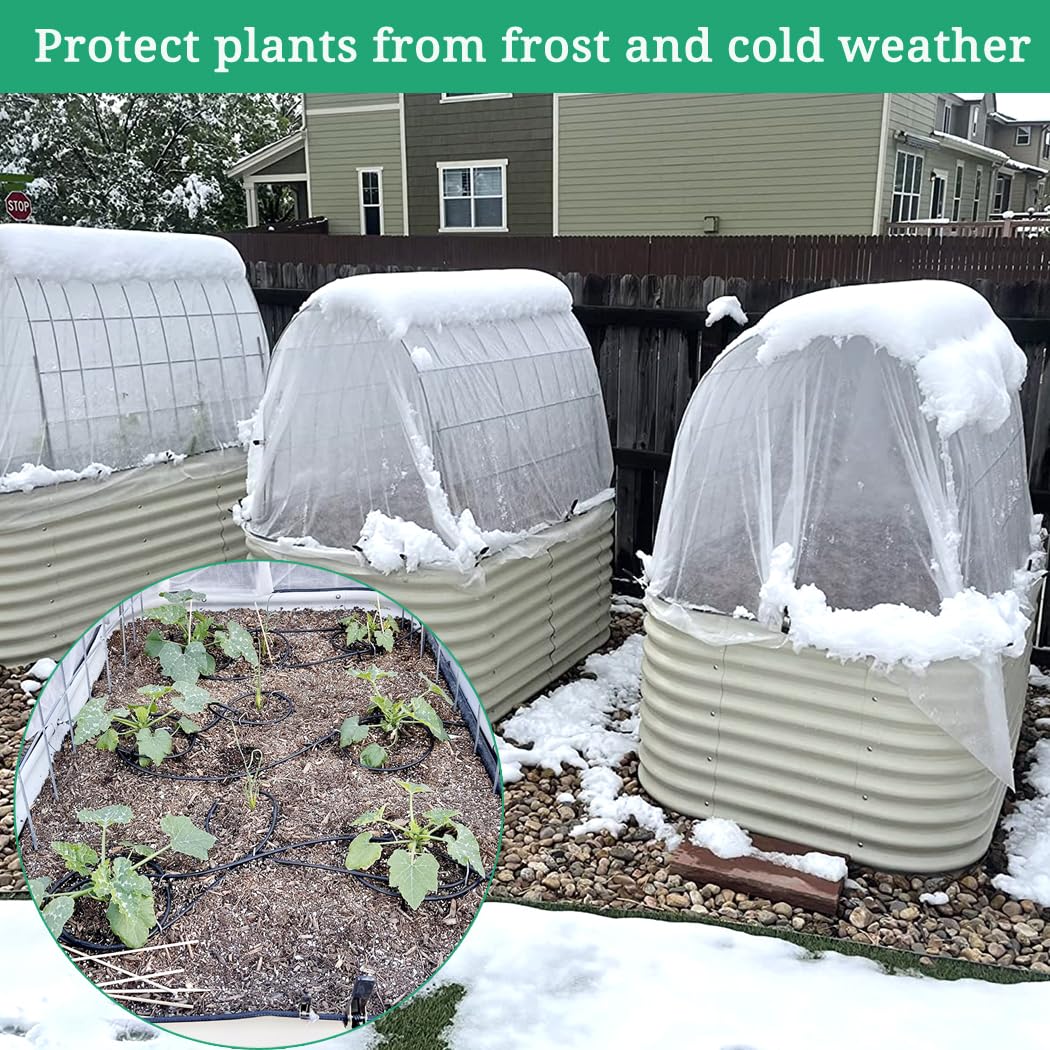 LHongL Plant Covers Freeze Protection with Ultra Fine Mesh Reusable Floating Row Cover for Plants Vegetables Flowers Fruits Frost Sun Protection 1.2oz/yd² (8x33ft)